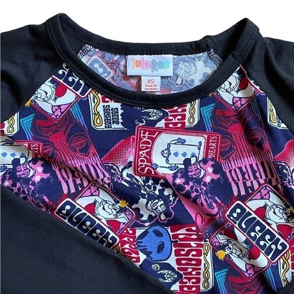 LuLaRoe Women’s XS Randy Baseball Tee Disney Villains Raglan Sleeves Loungewear - Picture 6 of 16
